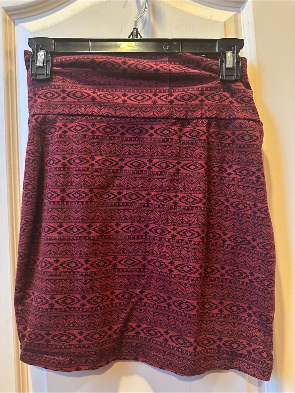 Charlotte Russe Red and Black Aztec Print Mini Skirt